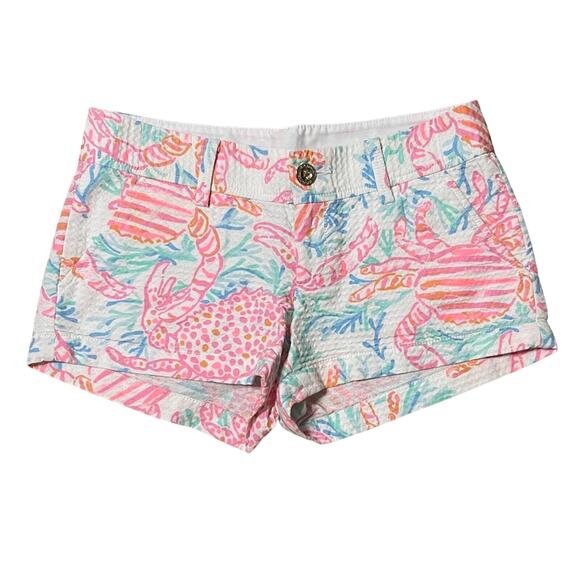 Lilly Pulitzer Walsh Shorts Getting Steamy Pink Orange Size 0 - Picture 1 of 4